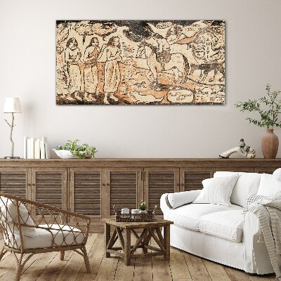 Historical scene against the backdrop of nature Wall art on glass
