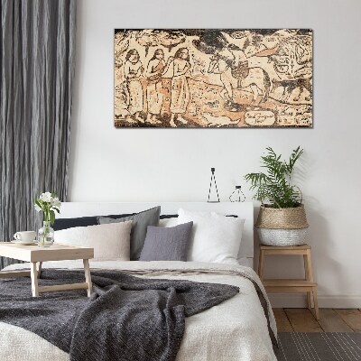 Historical scene against the backdrop of nature Wall art on glass