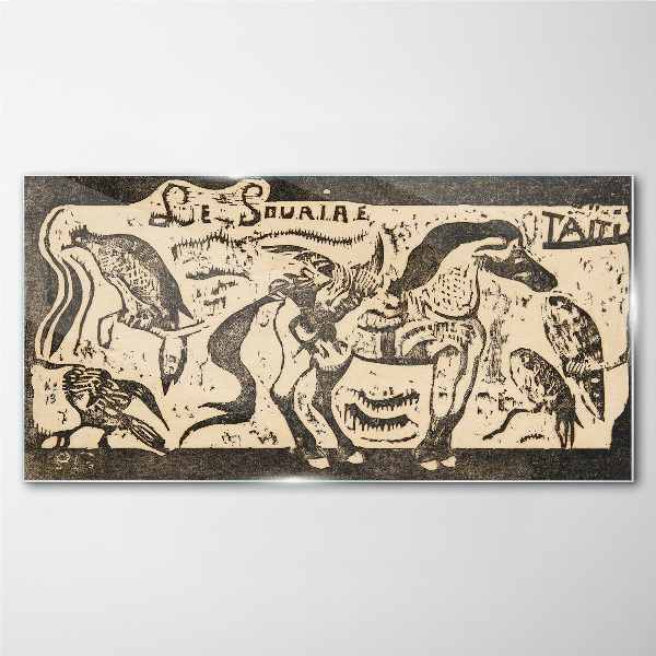 Animals in motion Wall art on glass