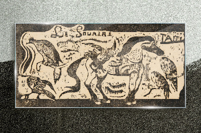 Animals in motion Wall art on glass