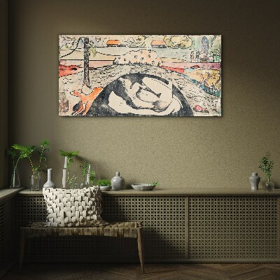 A scene from a rural landscape Wall art on glass