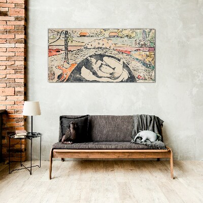 A scene from a rural landscape Wall art on glass
