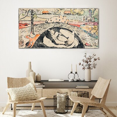 A scene from a rural landscape Wall art on glass