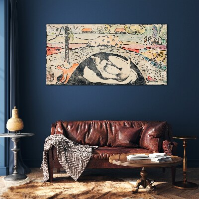 A scene from a rural landscape Wall art on glass