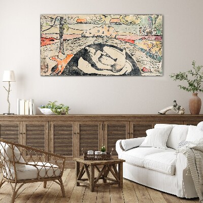 A scene from a rural landscape Wall art on glass