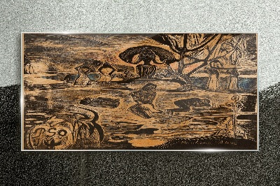 Summer afternoon at the lake Wall art on glass
