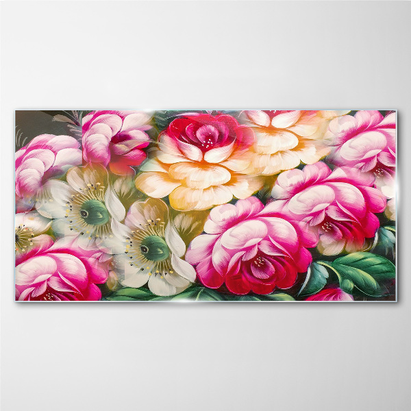 Flower bloom Wall art on glass