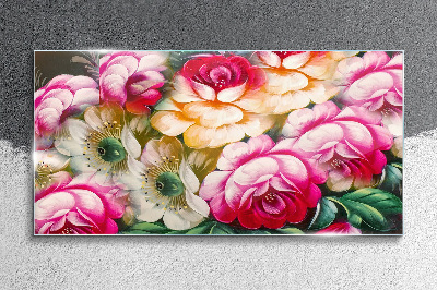 Flower bloom Wall art on glass