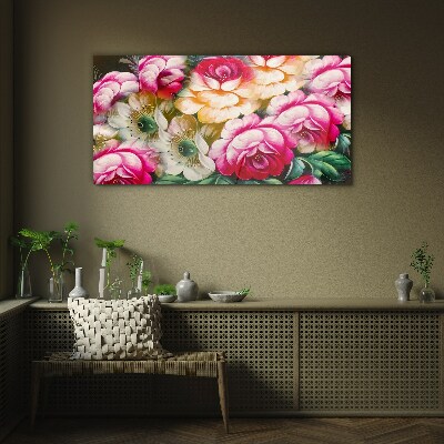 Flower bloom Wall art on glass