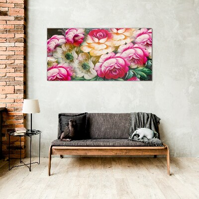 Flower bloom Wall art on glass
