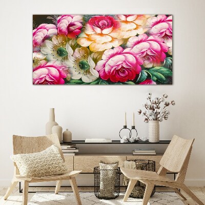 Flower bloom Wall art on glass