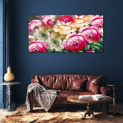 Flower bloom Wall art on glass