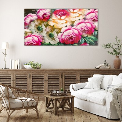 Flower bloom Wall art on glass