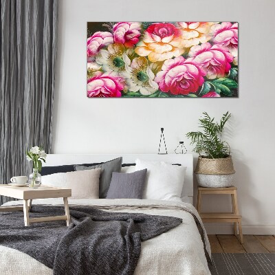 Flower bloom Wall art on glass