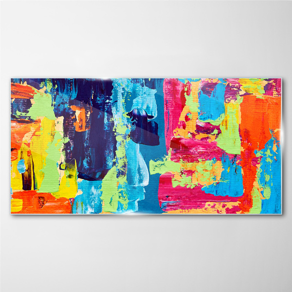 Colorful abstraction on glass Glass art print