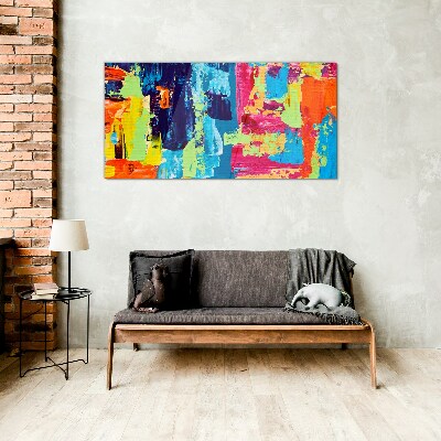 Colorful abstraction on glass Glass art print