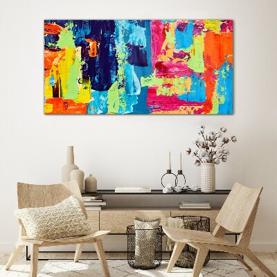 Colorful abstraction on glass Glass art print