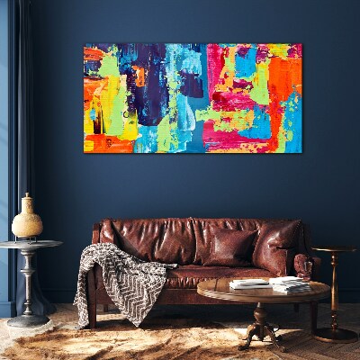 Colorful abstraction on glass Glass art print
