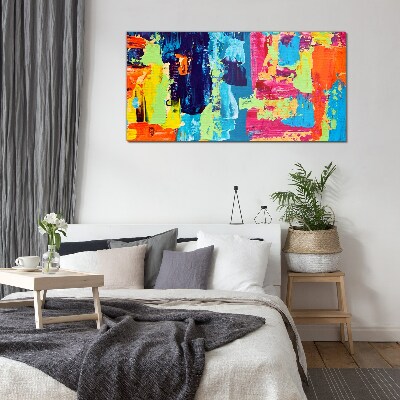 Colorful abstraction on glass Glass art print