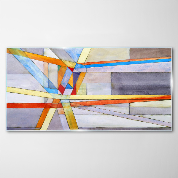 Geometry of colored lines Glass art print