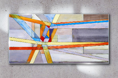 Geometry of colored lines Glass art print