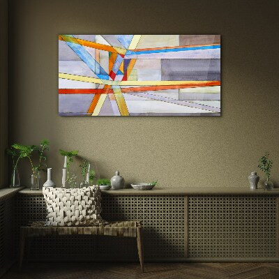 Geometry of colored lines Glass art print