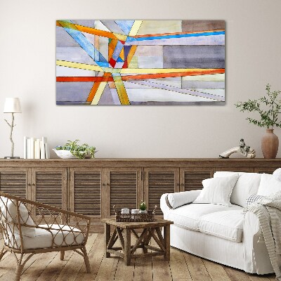 Geometry of colored lines Glass art print