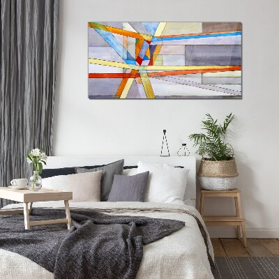 Geometry of colored lines Glass art print