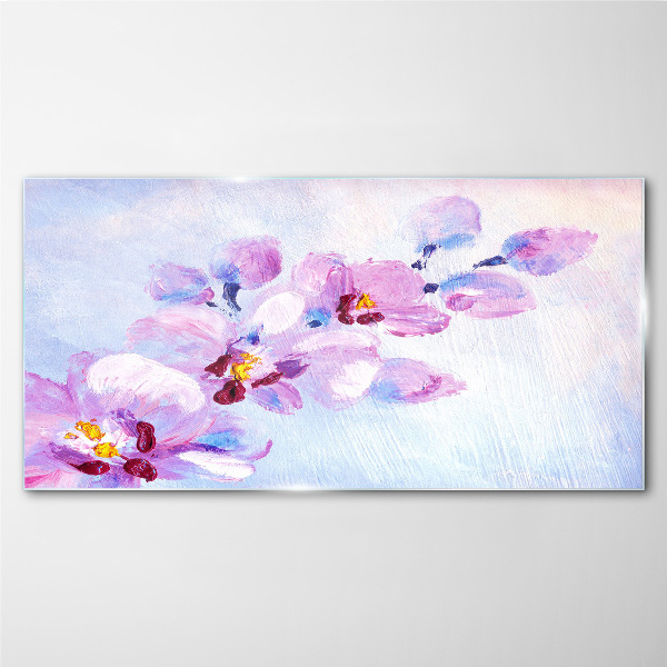 A floral dream in pastel shades Wall art on glass