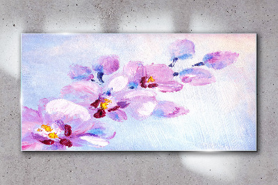 A floral dream in pastel shades Wall art on glass
