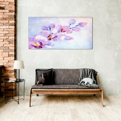 A floral dream in pastel shades Wall art on glass