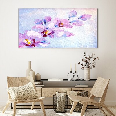 A floral dream in pastel shades Wall art on glass