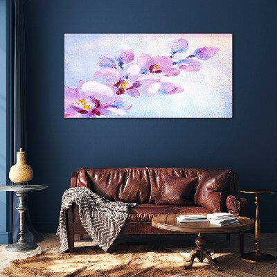 A floral dream in pastel shades Wall art on glass