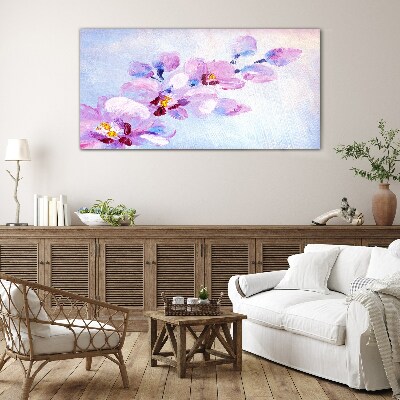 A floral dream in pastel shades Wall art on glass