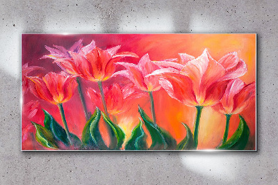 Flowers plants Glass Wall Art