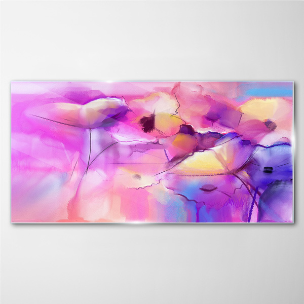 Floral dreams in shades of pink Glass art print