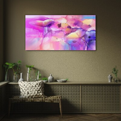Floral dreams in shades of pink Glass art print