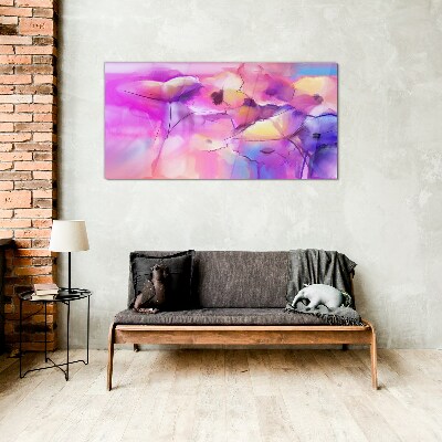 Floral dreams in shades of pink Glass art print