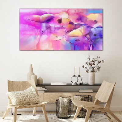 Floral dreams in shades of pink Glass art print