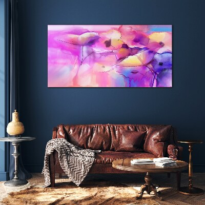 Floral dreams in shades of pink Glass art print