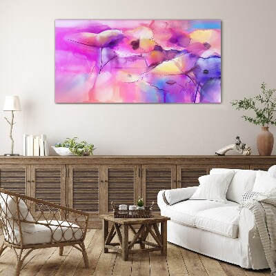 Floral dreams in shades of pink Glass art print