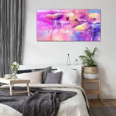 Floral dreams in shades of pink Glass art print
