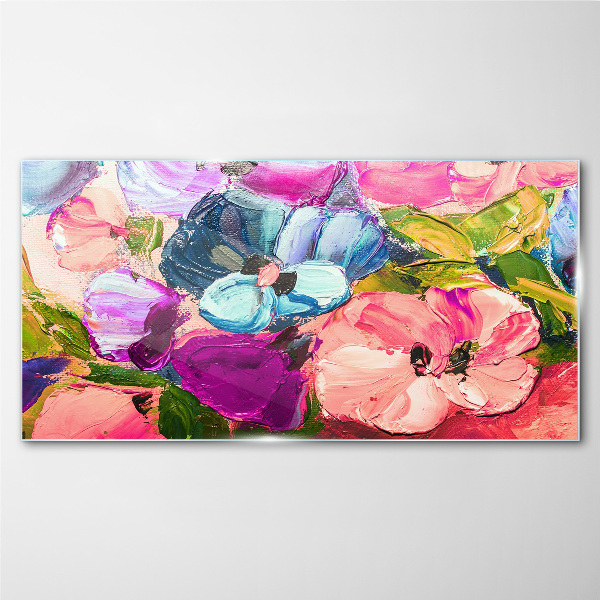 A floral riot of colors Glass art print