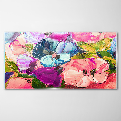 A floral riot of colors Glass art print