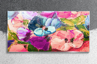 A floral riot of colors Glass art print