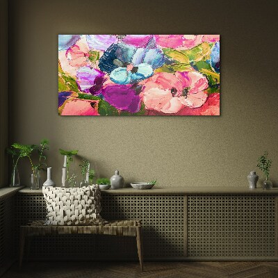 A floral riot of colors Glass art print