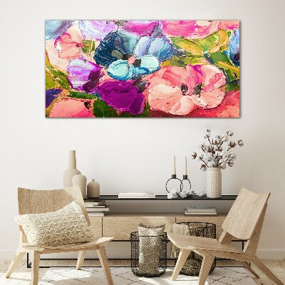 A floral riot of colors Glass art print