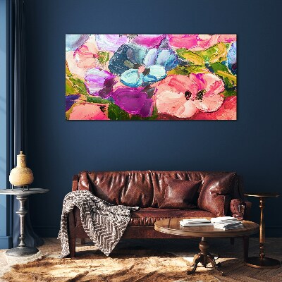 A floral riot of colors Glass art print