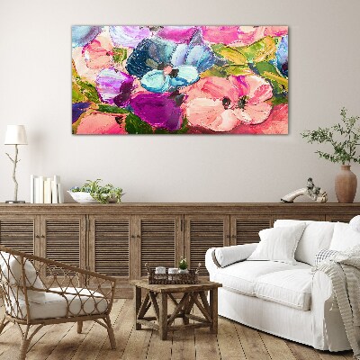 A floral riot of colors Glass art print