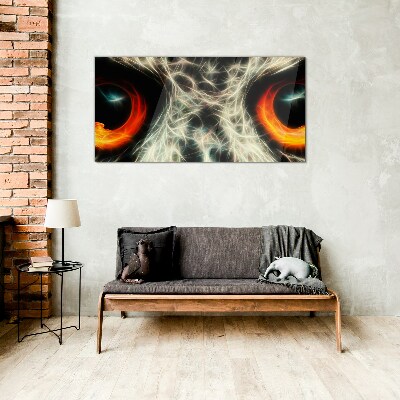Eyes of Fire and Mystery Wall art on glass
